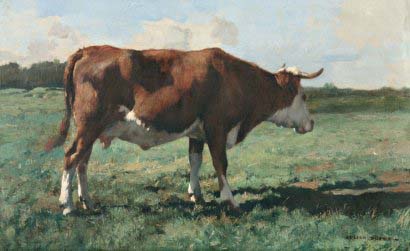 Une vache dans un pr par Julien Dupr