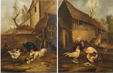 Paire de basse-cour par Philibert Lon Couturier