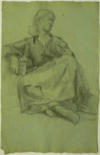 Etude de femme assise par Georges Paul Franois Laurent Lauge