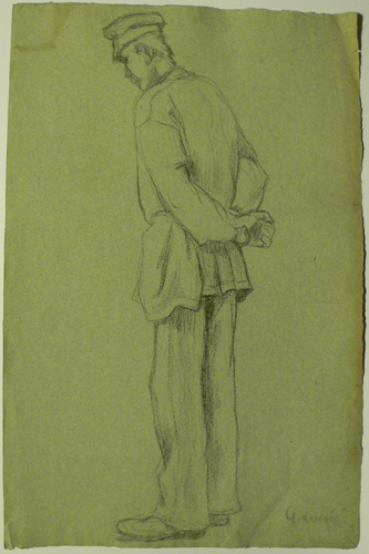 Homme debout de dos par Georges Paul Franois Laurent Lauge