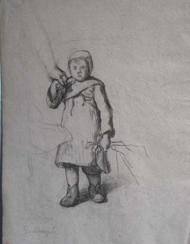 Enfant donnant la main par Georges Paul Franois Laurent Lauge
