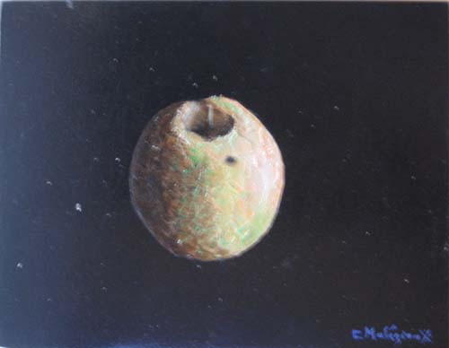 Pomme sur fond noir par Christian Malzieux