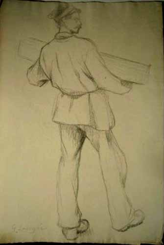 Homme  la poutre par Georges Paul Franois Laurent Lauge