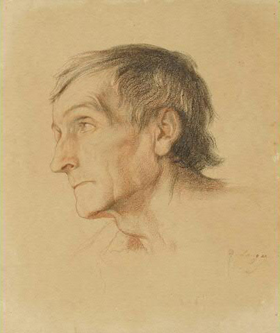 Tte sanguine et craie par Dsir Franois Lauge