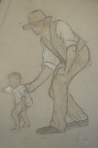 Pre et son fils par Georges Paul Franois Laurent Lauge