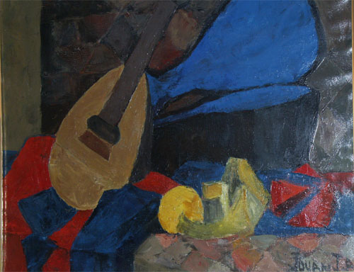 Nature morte  la mandoline par Jean-Paul Jouan