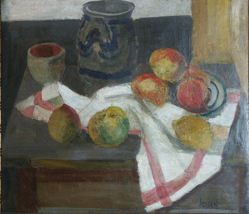 Nature morte aux pommes et cirton par Jean-Paul Jouan