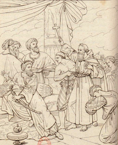 Saint Franois d'Assise devant le Soudan d'Egypte par Pierre Jrme Lordon