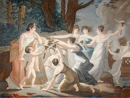 Tlmaque - Les nymphes de Calypso mettent le feu au vaisseau de Mentor par Pierre Jrme Lordon