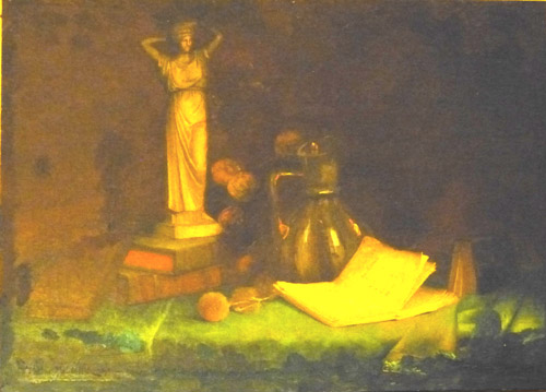 Nature morte  la statue par Maurice Gabriel Malzieux