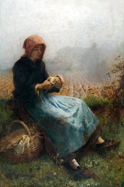 Paysanne tranchant son pain par Dsir Franois Lauge