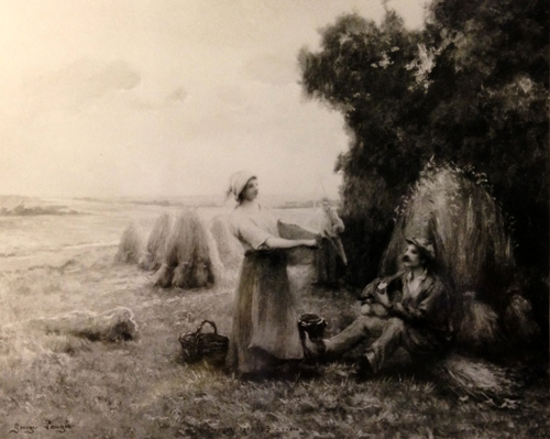 Les repas aux Champs - Soleil Couchant par Georges Paul Franois Laurent Lauge
