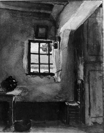 Intrieur de ferme, l'armoire par Georges Paul Franois Laurent Lauge