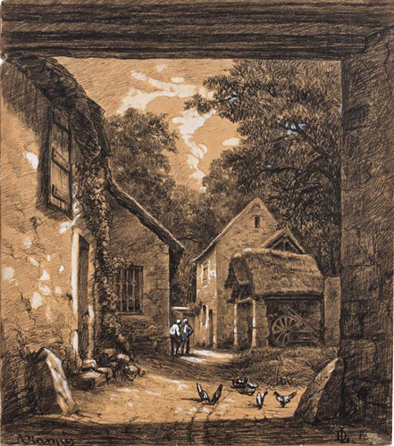 Cour de ferme par Dsir Franois Lauge