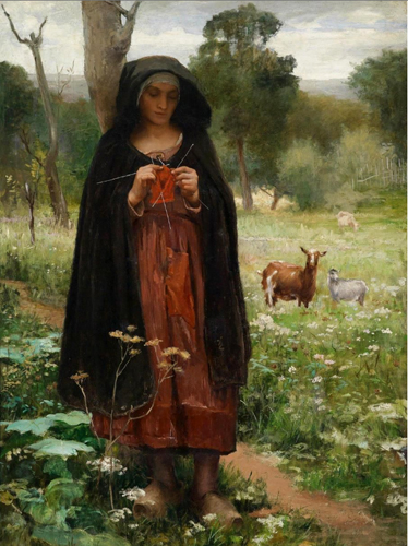 Bergre au tricot par Georges Paul Franois Laurent Lauge