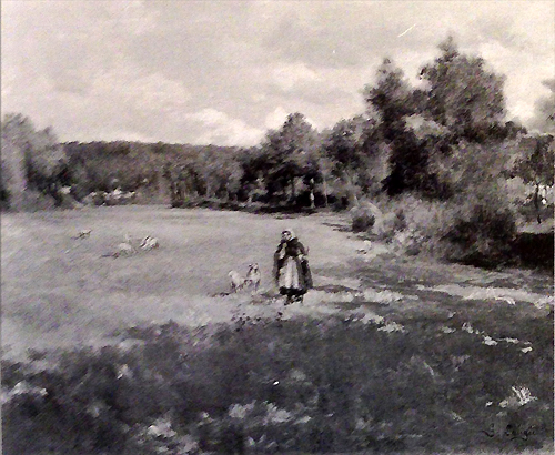 Bergre et ses moutons par Georges Paul Franois Laurent Lauge