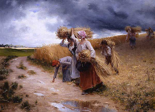 A lapproche du grain par Georges Paul Franois Laurent Lauge