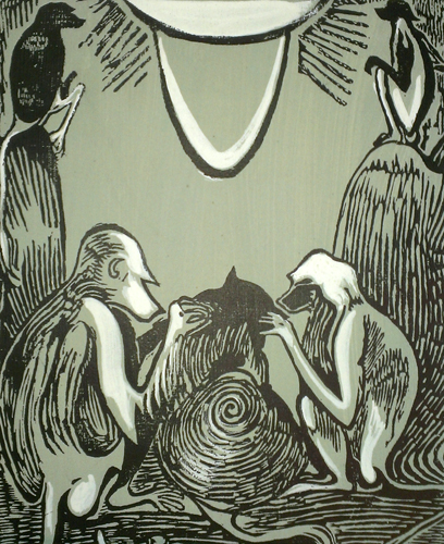 Singes s'pouillant par Franois Cotard