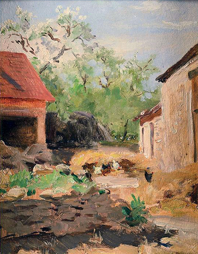 Basse cour par Georges Paul Franois Laurent Lauge