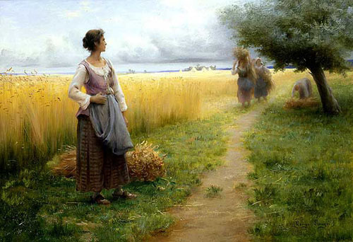 Au retour des champs par Georges Paul Franois Laurent Lauge