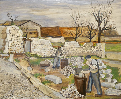Les fendeurs de pavs  Bagneux par Franois Cotard
