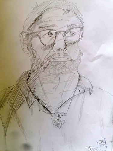 Portrait de son pre par Gabriel Moreau