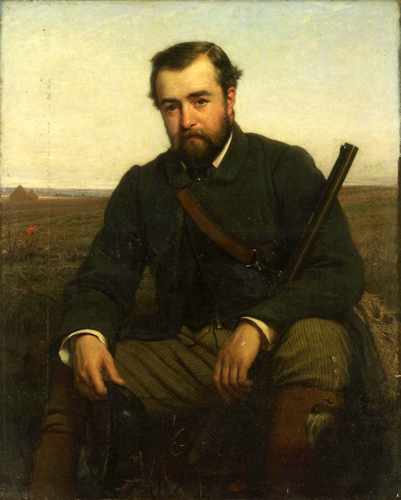 Portrait ddouard Dufour en chasseur par Dsir Franois Lauge