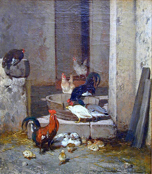 Une basse-cour par Philibert Lon Couturier