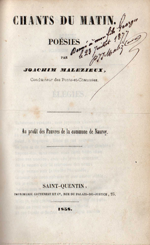 Chants du matin par Joachim Pierre Joseph Malzieux