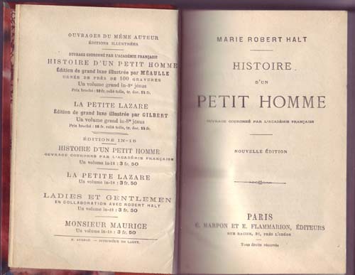 Histoire d'un petit homme par Marie Eulalie Elonore Malzieux
