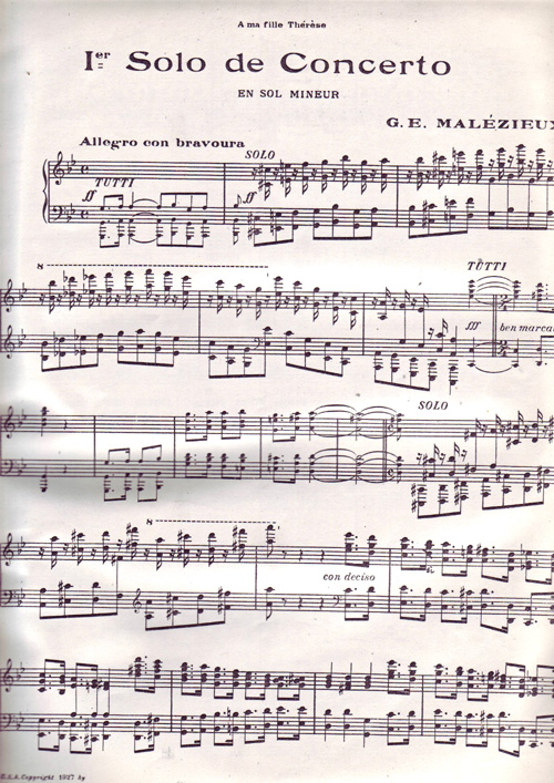 Concerto en Sol Mineur par Georges Ernest Malzieux