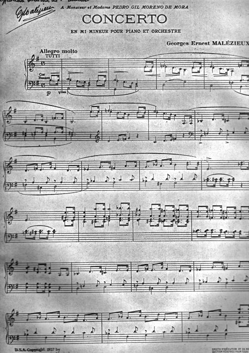 Concerto en Mi mineur par Georges Ernest Malzieux