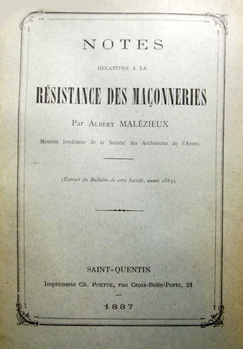 Notes relatives  la rsistance des maonneries par Albert Malzieux