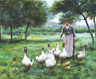 La gardienne d'oies par Thrse Marthe Franoise Dupr