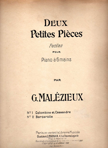 Deux petites pices par Joachim Georges Leon Malzieux