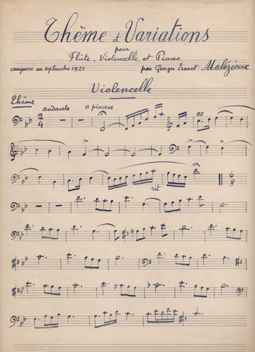 Thme et Variation par Georges Ernest Malzieux
