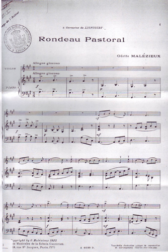 Rondeau Pastoral par Odette Malzieux