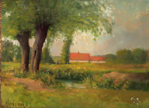 La ferme dans les prs par Georges Edmond Achille Malzieux