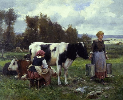 La traite dans les champs par Julien Dupr