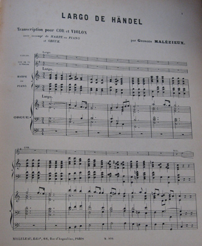 Largo de Hndel par Joachim Georges Leon Malzieux
