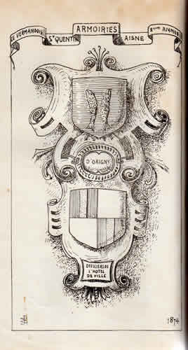 Armoiries d'Origny par Jules Charles Joachim Malzieux