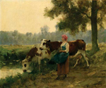 Vachre et ses vaches au bord de l'eau
