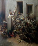 Poules sur un Escalier
