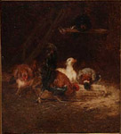 Trois poules et deux canards
