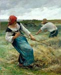 Les faneurs dans les champs
