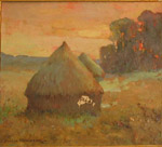 Coucher de soleil sur les meules