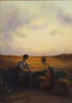 Conversation au coucher du soleil