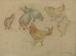Coqs et Poules esquisses