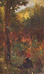 Femme dans un sous-bois