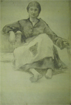 Femme assise souriant